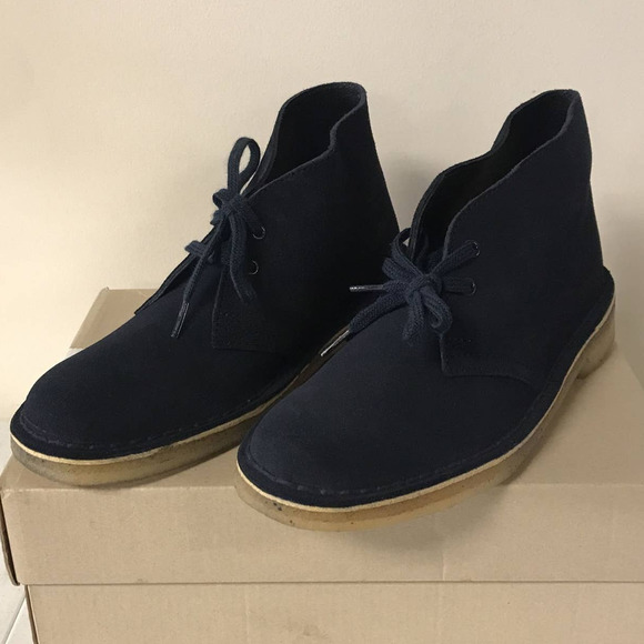 Clarks Women's Size 6 M Desert Boots, Dark Navy Suede - Picture 2 of 7